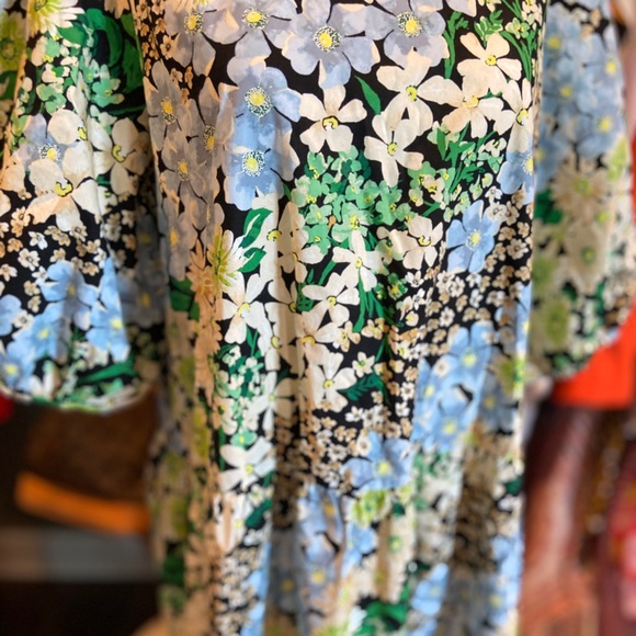 NWT Boho Floral Puff-sleeved Midi Dress sz L - Picture 7 of 13